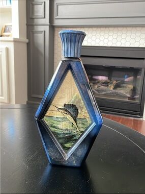 Blue Marlin Decorative Art Bottle - Blue Home Accent